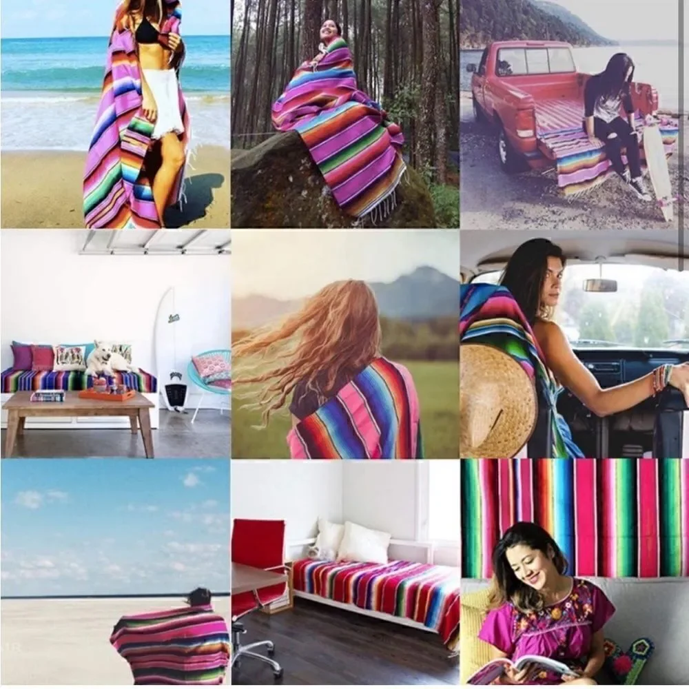 Pink Strip Western Throw Blanket
